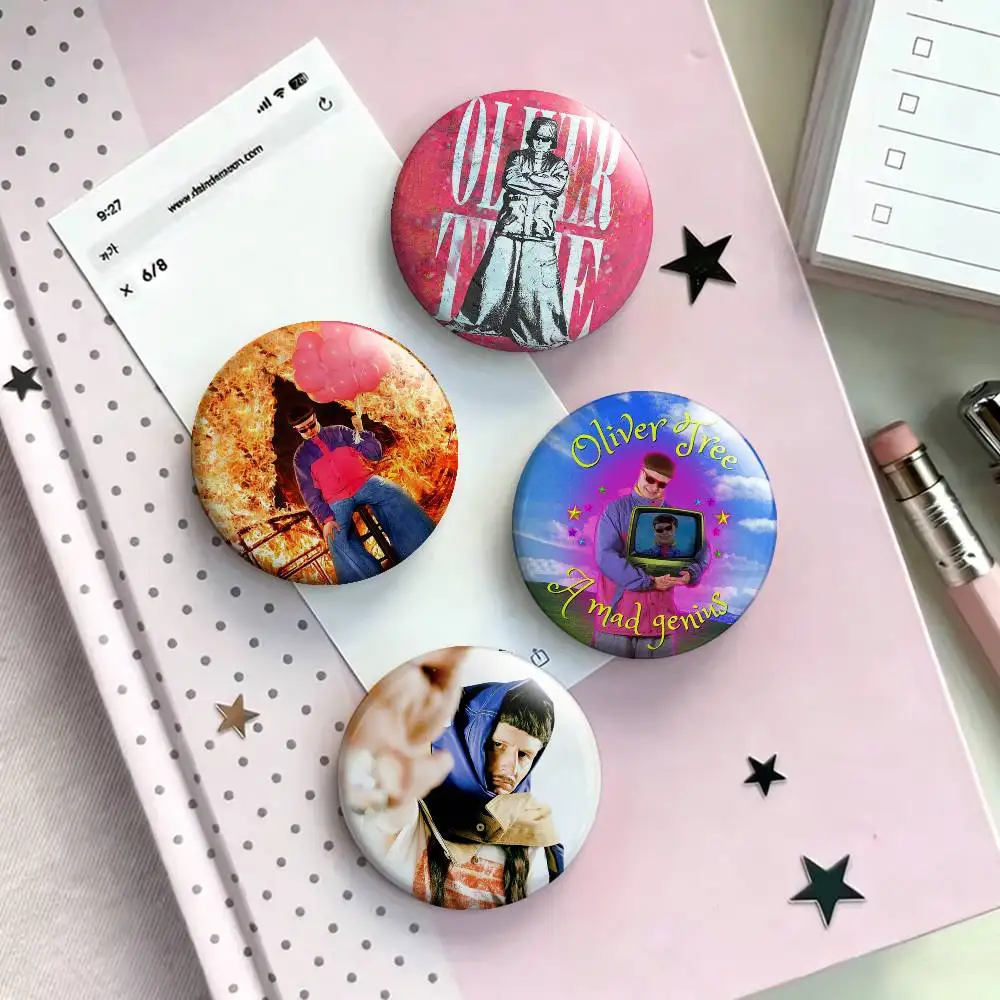 Indie Pop Rap Singer O-Oliver Tree Badges 25 32 44 58 75 mm Round Fans Collect Friends Gifts Brooch Souvenir