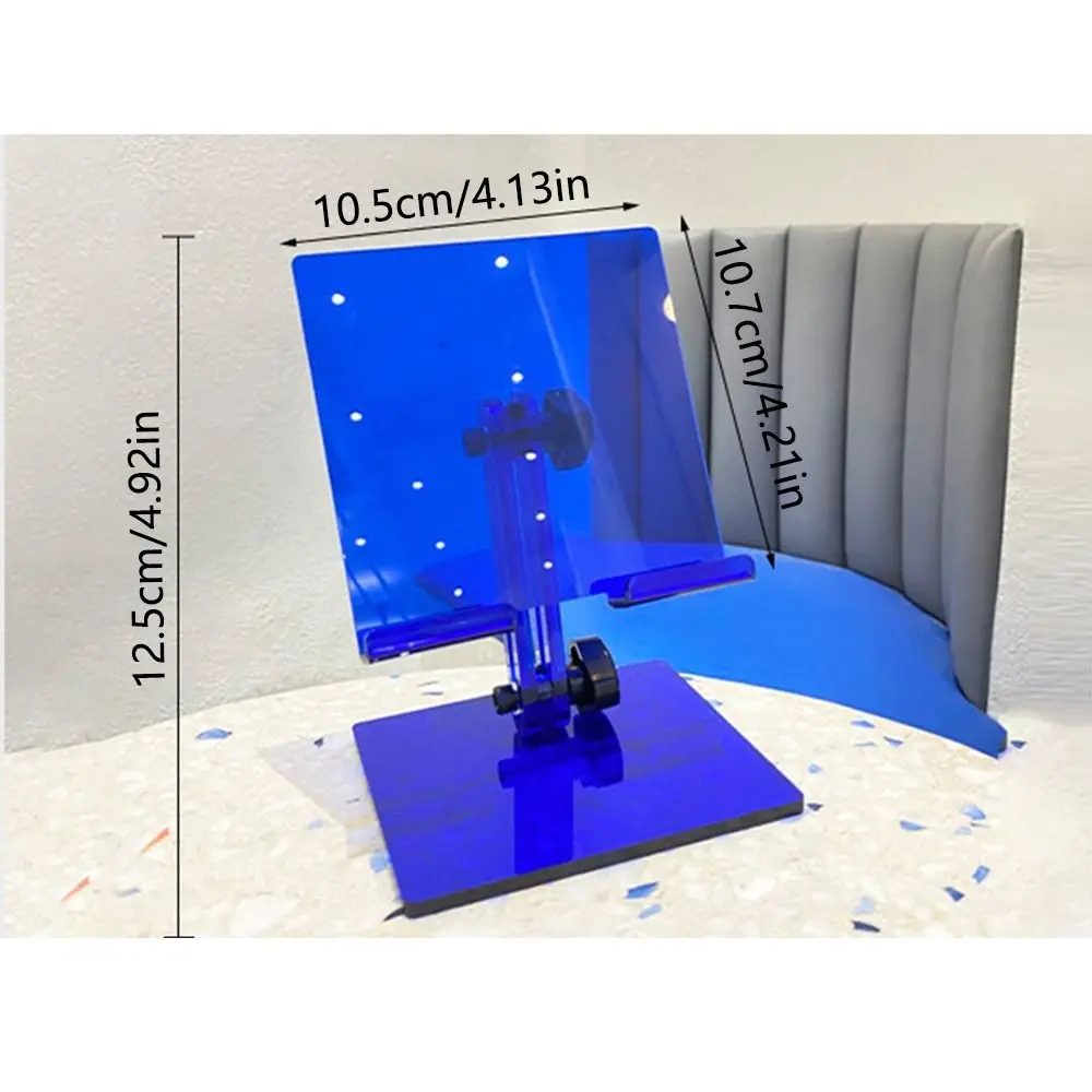 Práctico soporte acrílico ajustable para tableta, soporte transparente portátil antideslizante, soporte plegable duradero y resistente para escritorio