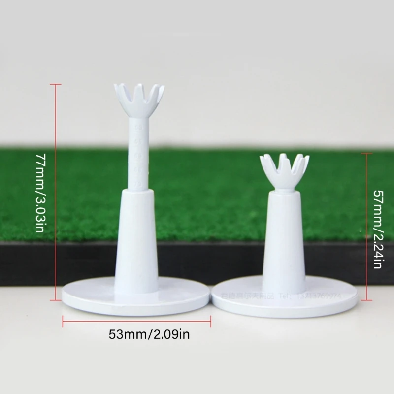 Golf Tees Rubber Materials White Unbreakable Designs Suitable For Golf Training and Practice, Adjustable in Height