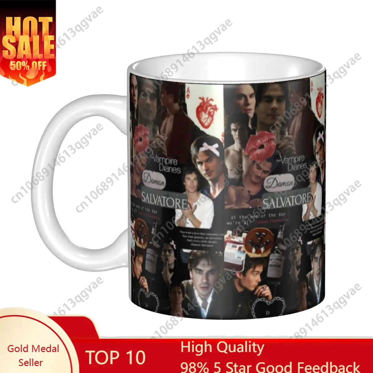

Custom The Vampire Diaries Coffee Mugs DIY Damon Salvatore Ceramic Tea Milk Cup