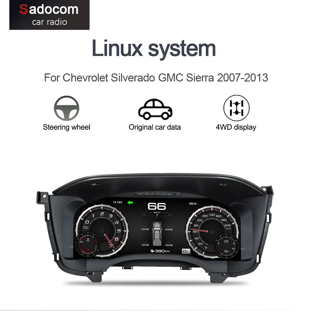 

ЖК-дисплей с цифровым кластером, панель приборной панели для Chevrolet Silverado GMC Sierra 2007-2013, виртуальный спидометр, экран, прибор