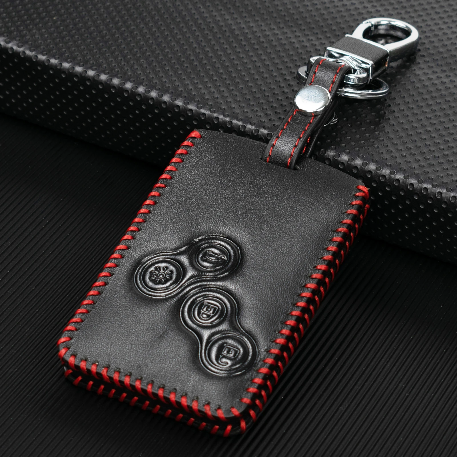 Leather Car Key Cover For Renault Koleos Captur Clio Megane Scenic Laguna Car Case Keychain Key Shell Holder Remote Fob 4 Button