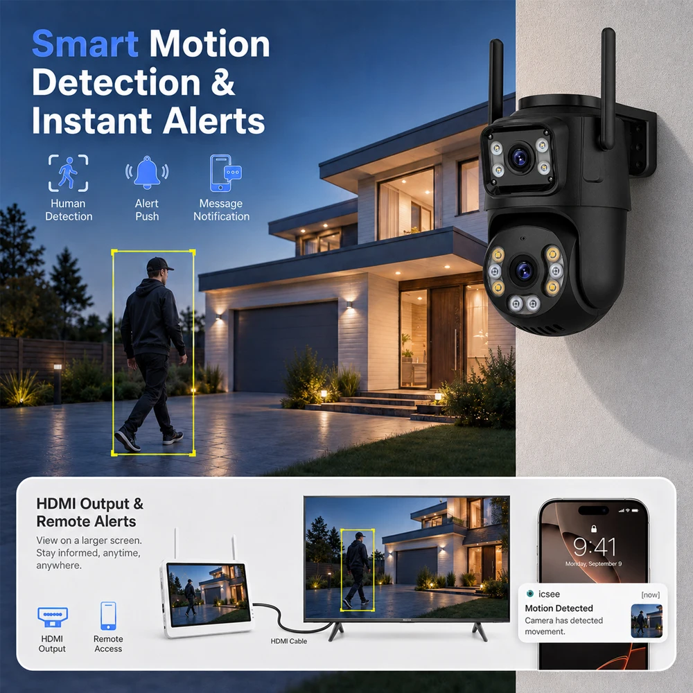 ICsee Wireless 4K 8MP HD WIFI IP Camera 7Inch 5MP 8CH NVR Home Security System Outdoor Surveillance CCTV Audio Video Recorder