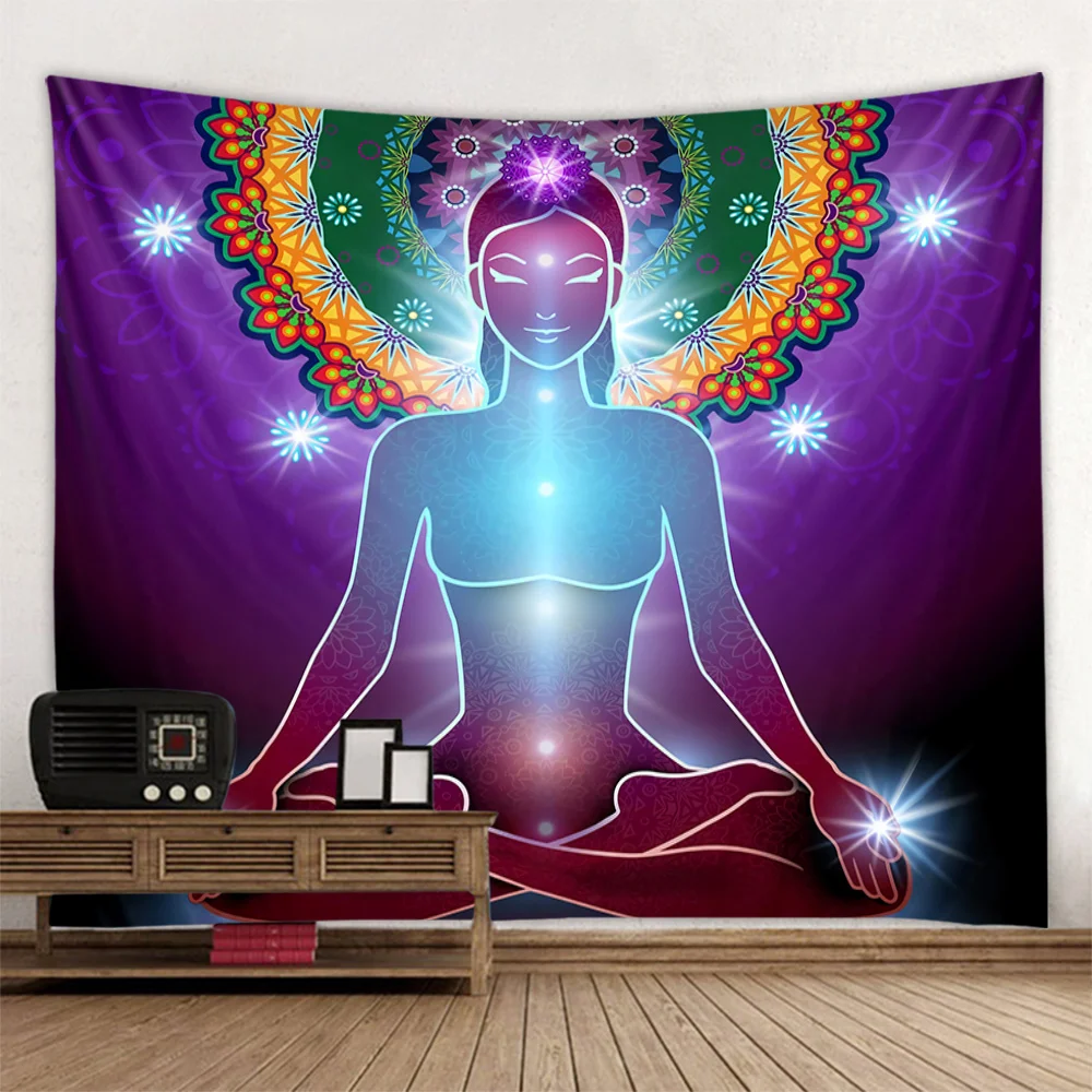 Woondecoratie Tapijt Muur Tapijt Meditatie Psychic Hippie Yoga Mat Sofa Cover Outdoor Picknick Laken Kamer Kunst Decoratie