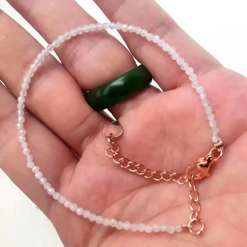 Natural Stone Beads Necklace & Bangle Bracelet Set, Luxury