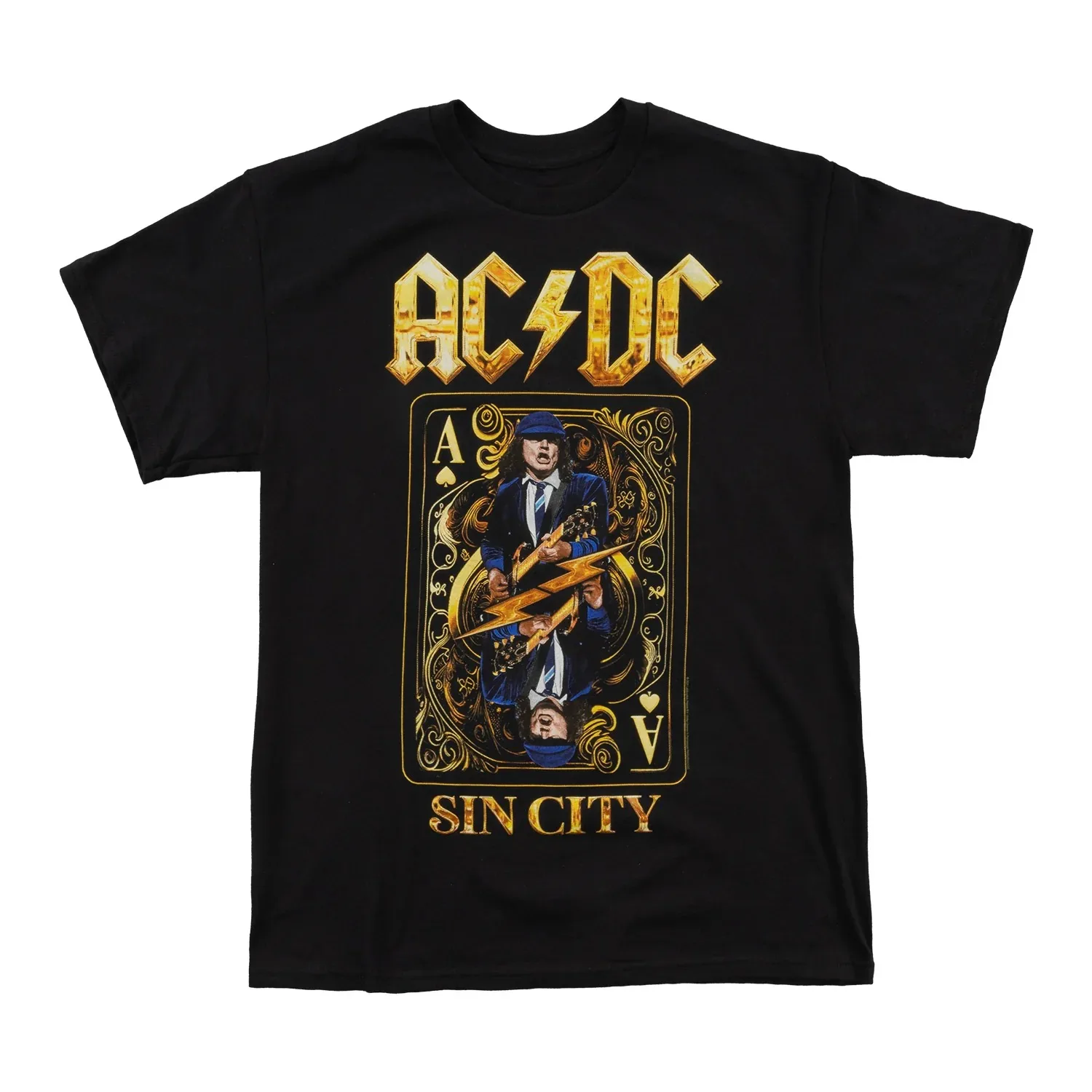 

ACDC PWR UP Sin City T-Shirt Men's and Women's Short Sleeve Cotton Tee Retro Metal Band Tops Brand T-shirt Summer Men Streetwear