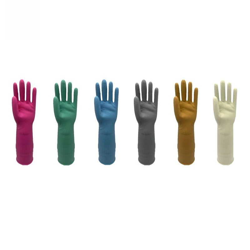 Household Cleaning Gloves Non Slip Multi Color Latex Rubber for Kitchen Dishwashing Laundry Durable