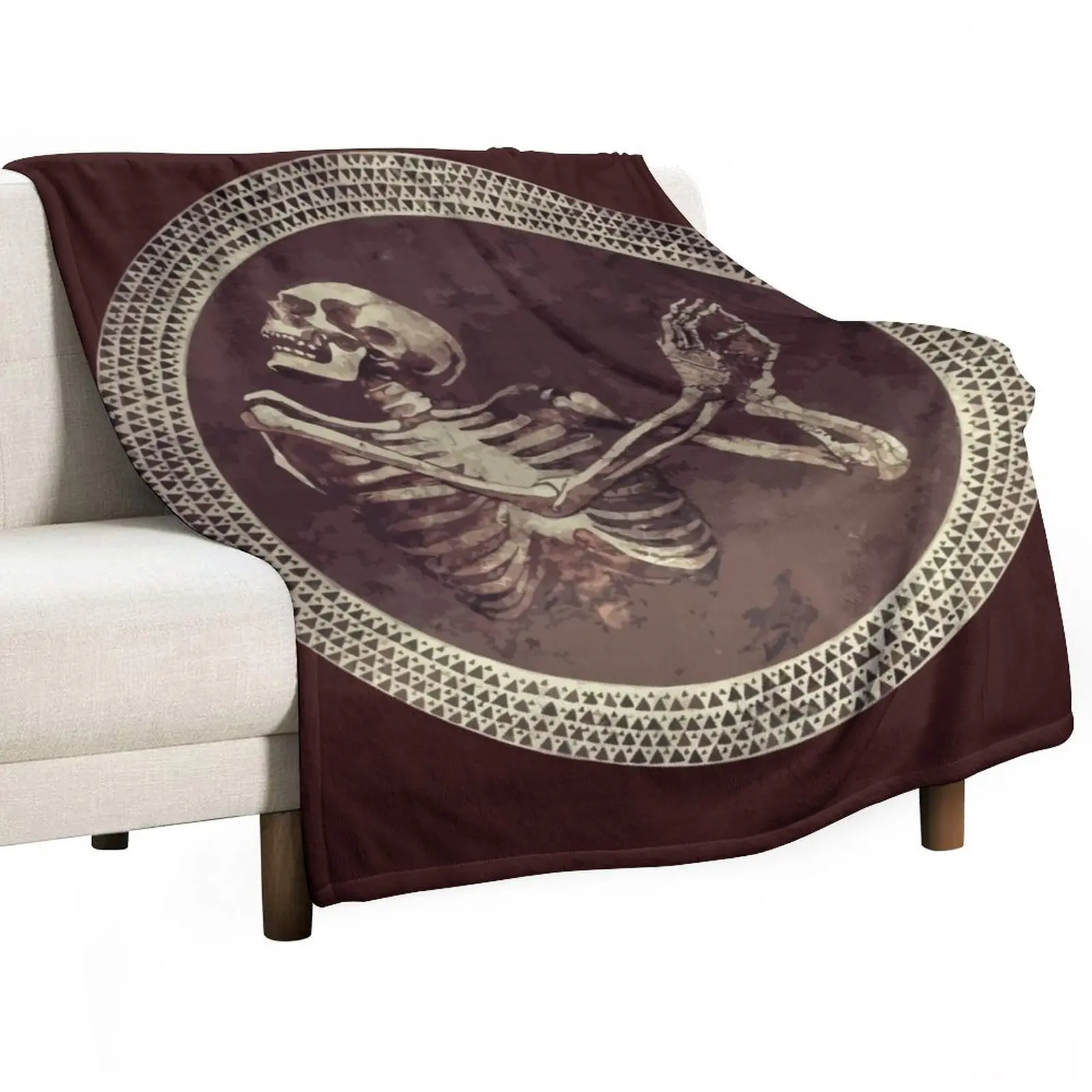 

Hannibal: Dancing Skull + Skeleton Mosaic Throw Blanket Luxury St Blanket Shaggy Blanket