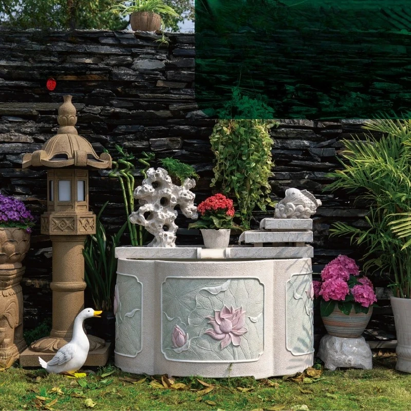 

garden landscape flowing water ornament circulating water courtyard fish tank Chinese balcony landscaping fish pond outdoor