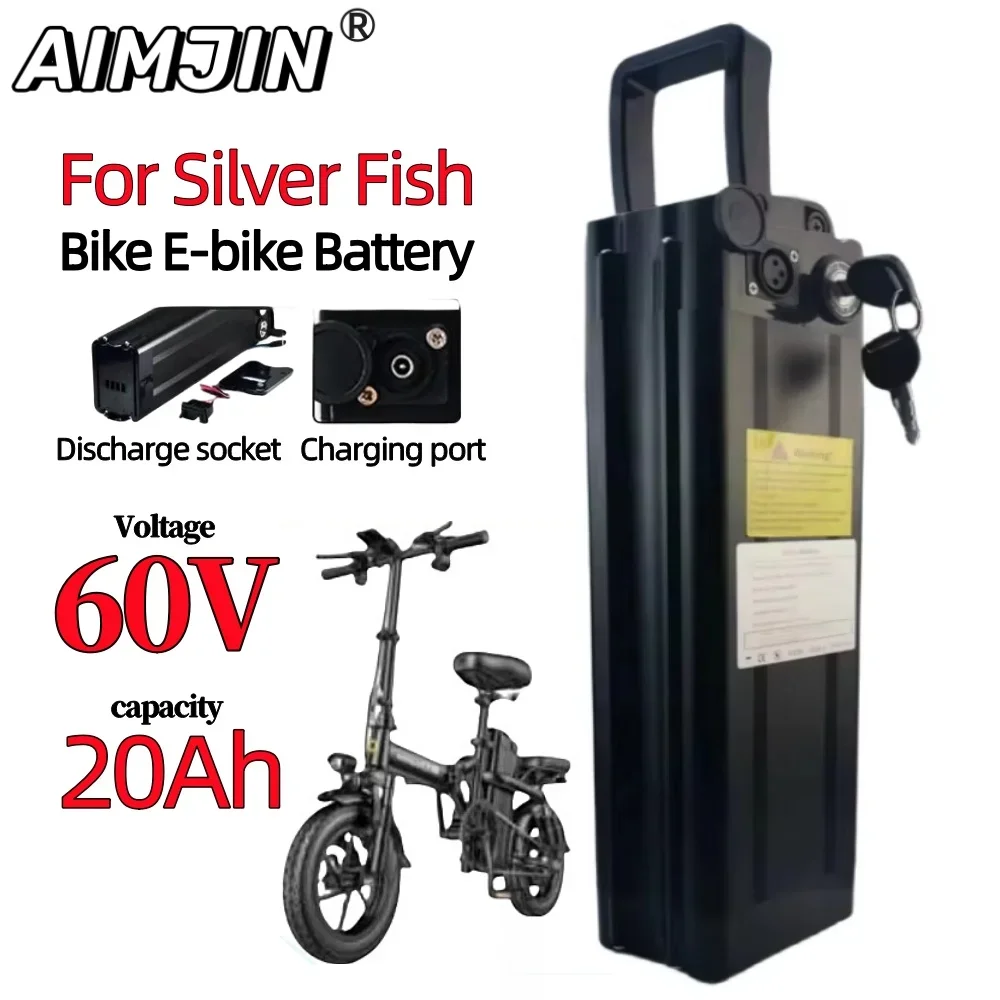 High Capacity 60V 20Ah For Silverfish Elektrische Lithium Accu Voor 500W 800W 1500W 2000W Vouwen Elektrische Fiets