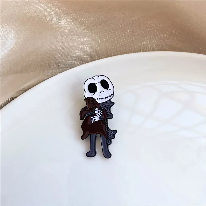 Punk Halloween Skull Enamel Pins Night Scare Fright Skeleton Ghost Lapel Badge Clothes Bag Brooch Kids Gifts Jewelry