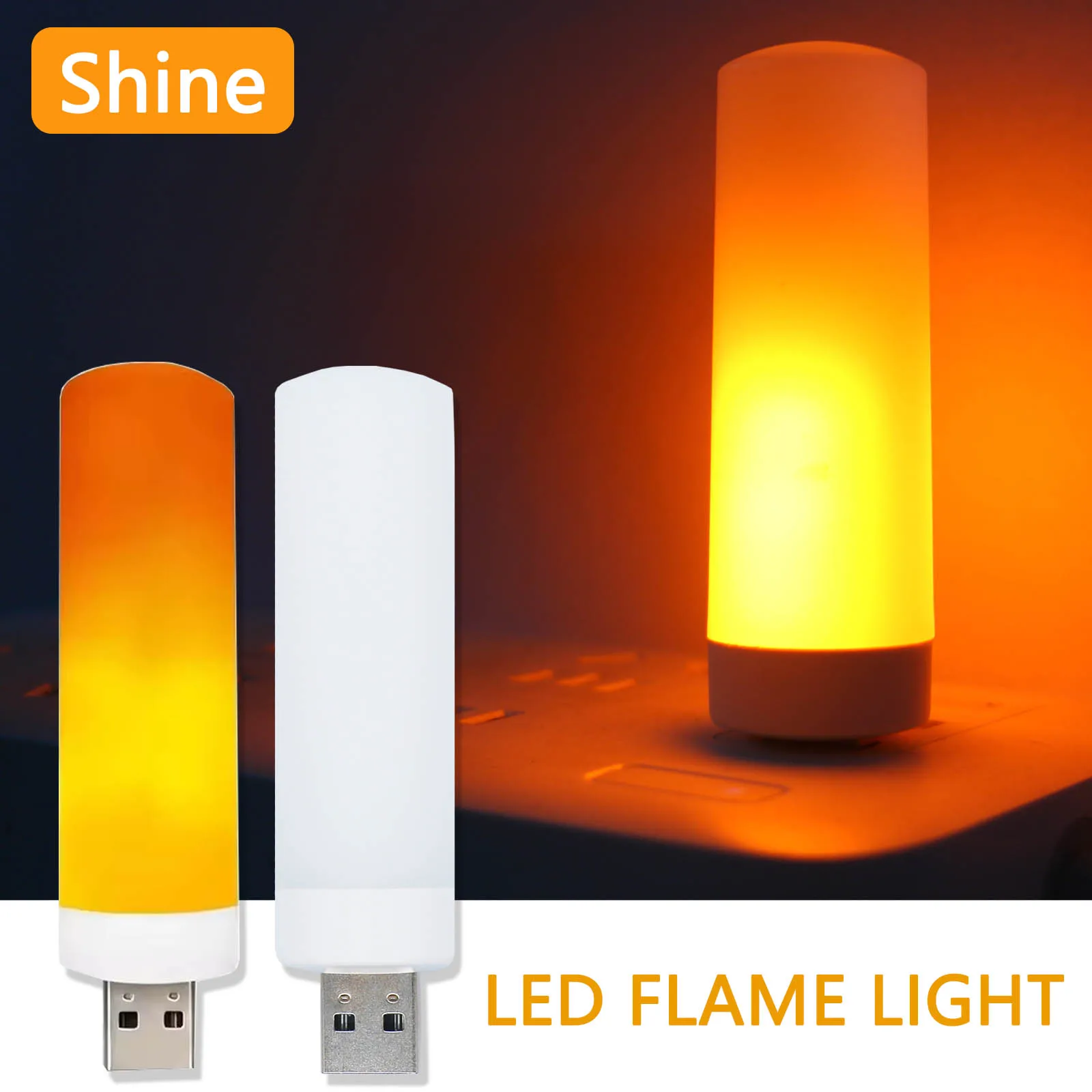 USB LED Night Light Simulation Flame Bulb 5V Candle Light Laptop Camping Light USB Ambient Light Car Effect Light Decoration