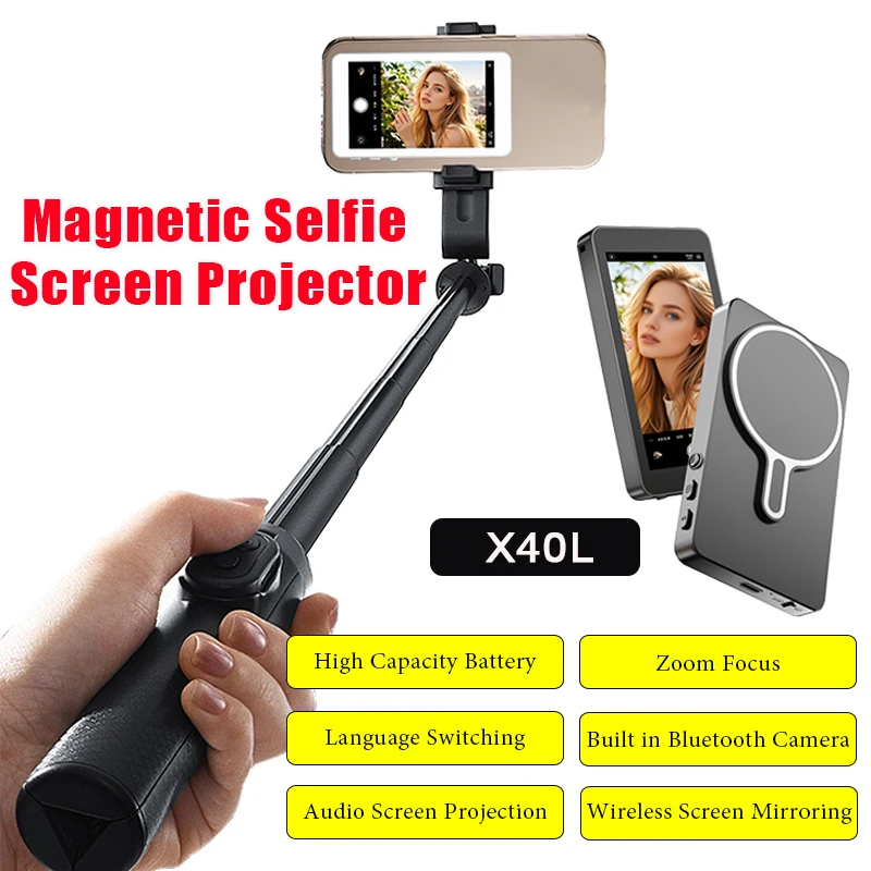 Wireless Selfie Monitor for Smartphone Selfie Rear Display Mobile Phone Selfie Screen For Vlog Live Stream Photography