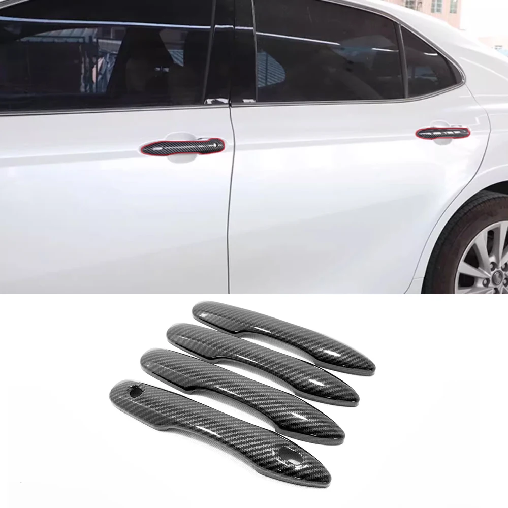 

Car Door Handle Trim For Toyota Camry 2024 Carbon Fibre External Protective Chrome Stickers Accessories