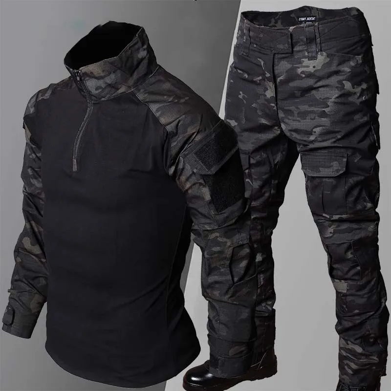 g2-tactical-camo-sets-for-summer-man-slim-fit-frog-suit-outdoor-hiking-quick-dry-combat-gear-zipper-collar-military-uniform