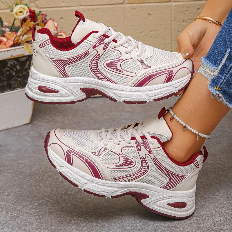 Zapatillas de Plataforma de Malla de Lujo para Mujer, Transpirables, Estilo Estudiante, Tenis de Mujer, Zapatillas de Deporte para Correr, Calzado Deportivo para Dama