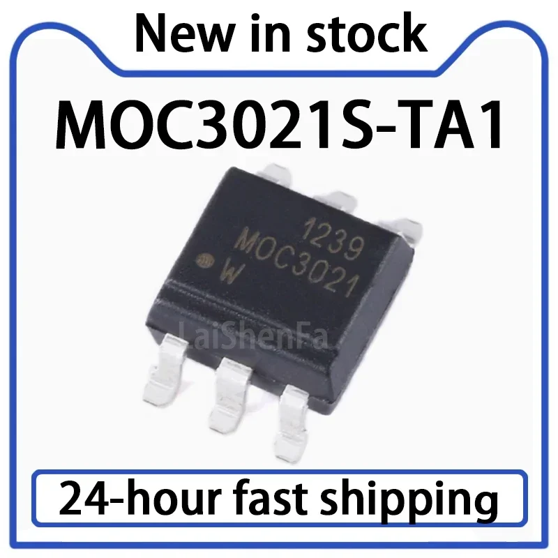 10PCS MOC3021S-TA1 SMD-6 Three Terminal Bidirectional Thyristor Output Optocoupler Stock
