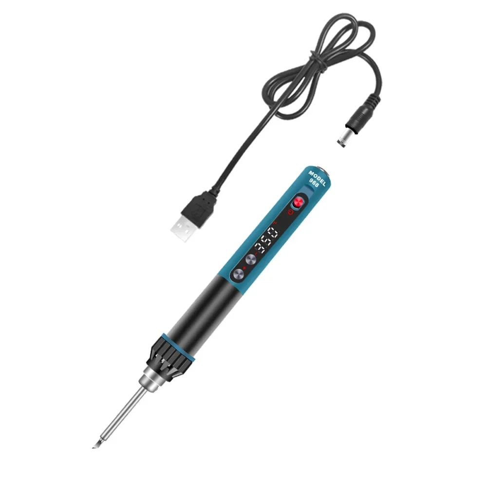 CXG 968 USB سبيكة لحام كهربائي صغير محمول قابل للتعديل درجة حرارة ثابتة وظيفة النوم LED عرض أدوات لحام 24 فولت 230 واط
