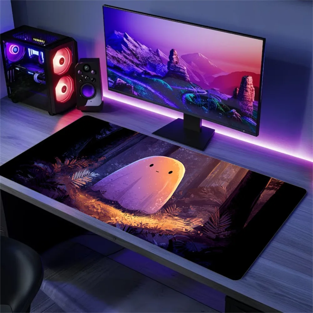 Ghost Halloween pattern glowing keyboard print mousepad desktop mat teclado mecânico decoração setup gamer escritorio accesorios