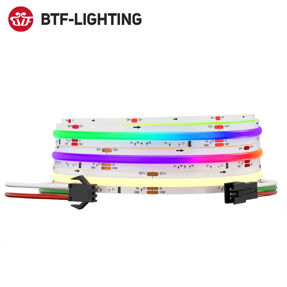 FCOB SPI RGBW IC IP30 IP66 LED Strip Light Addressable 768 LED WS2814 Dream Color SK6812 Flexible DC12V 10mm FOB COB Lights RA90