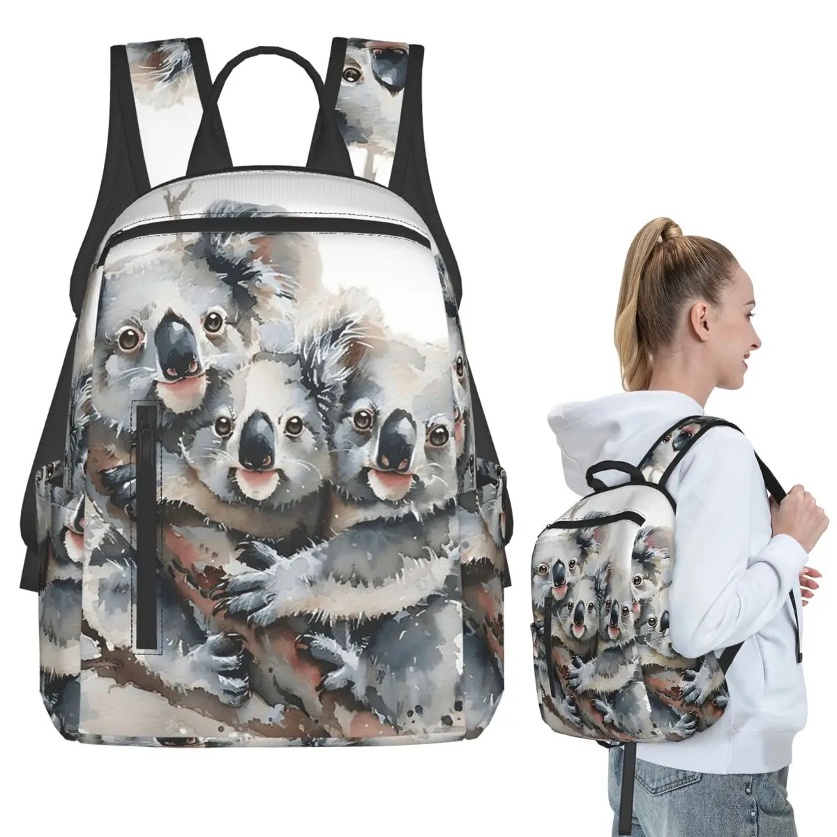 Baby Koala Bear Hug A Branch Backpack Student BookBag Kids School Bag Laptop Shoulder Bags Boys Girls