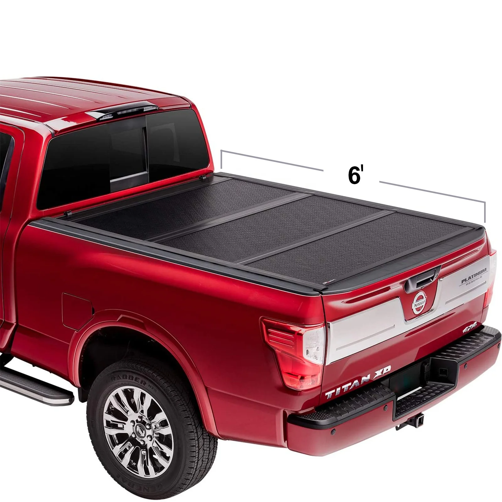 2021 Direct Selling Hard Three-Fold Standard Short Bed 6' Folding Tonneau Cover for Nissan Pickup Truck