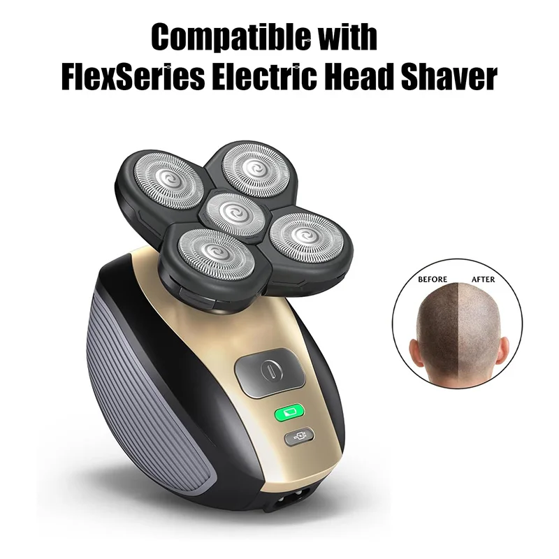 Gold Replacement Shaver Head Electric Shaver 5D Independently 5 Cutter Floating Head Stainless Steel Shaver Blade