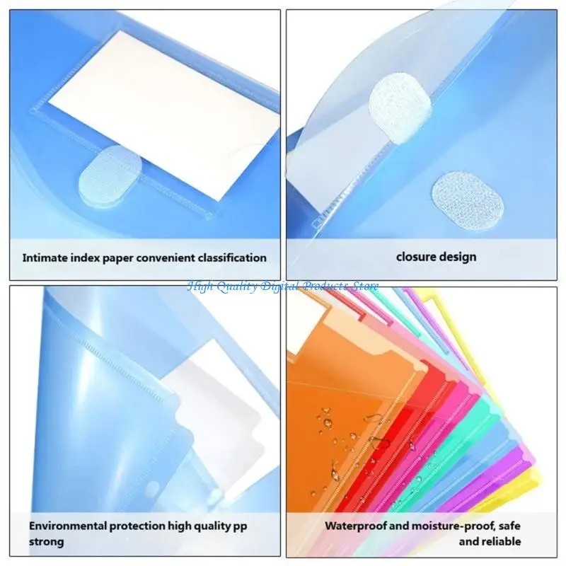 U2JE 5/10 Uds. Bolsa para documentos bolsillo perforada con 3 agujeros para organización oficina escolar