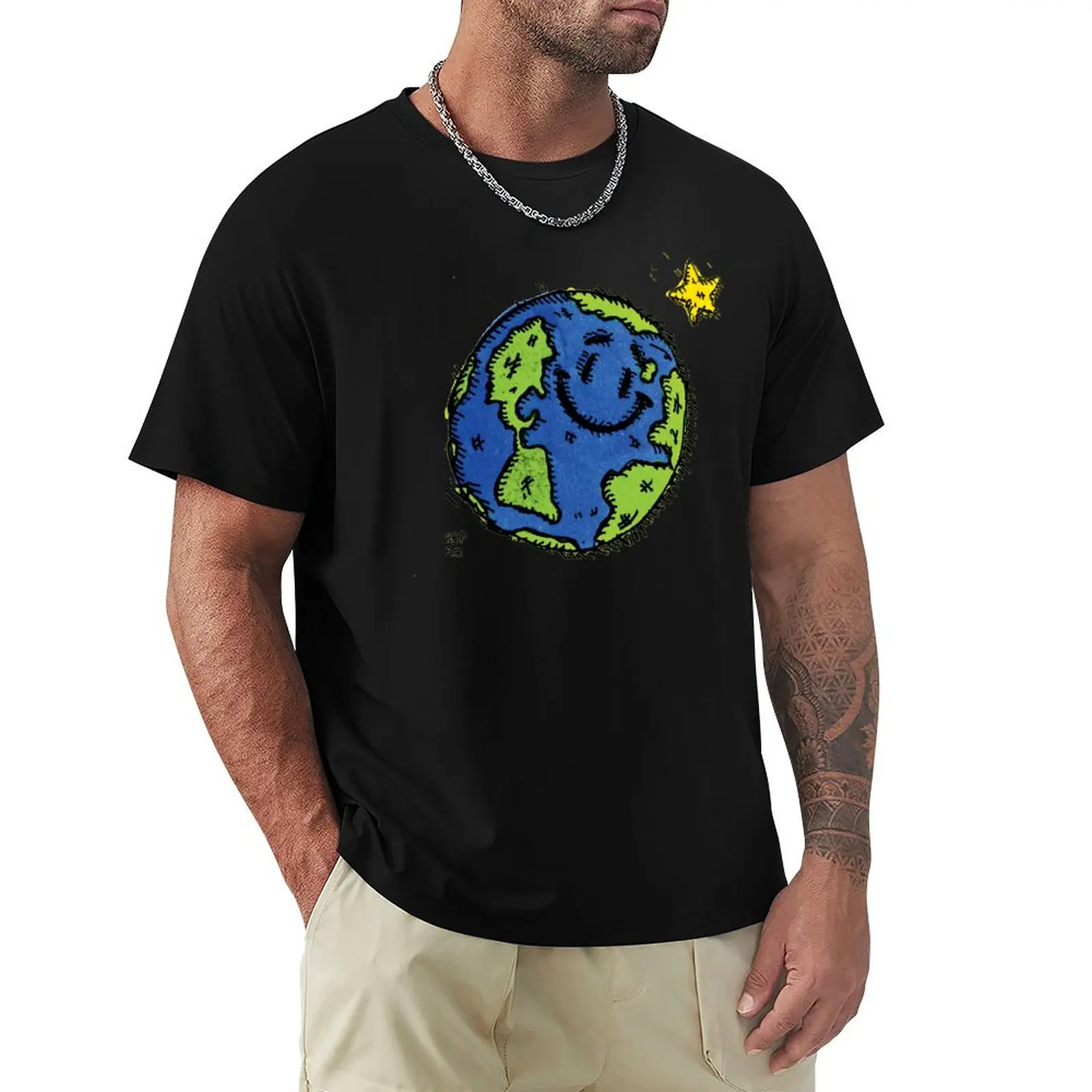 

SMILING EARTH T-Shirt Mechanic Work Tee Shirt