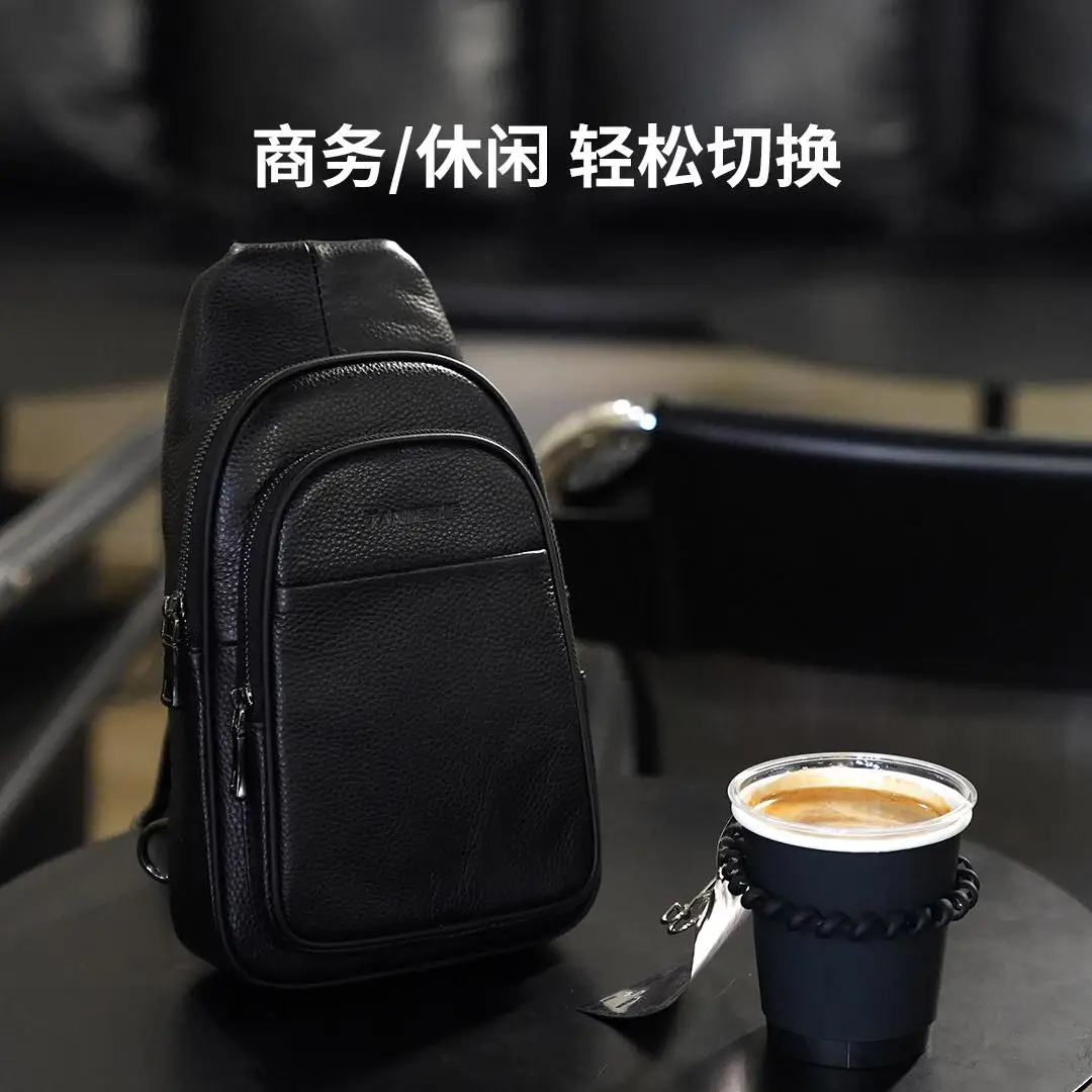 Xiaomi TANJIEZHE Heiße Männer Erste Schicht Rindsleder Brust Gürtel Tasche Casual Wasserdichte Taille Schulter Tasche Mode Wissenschaftliche Lagerung