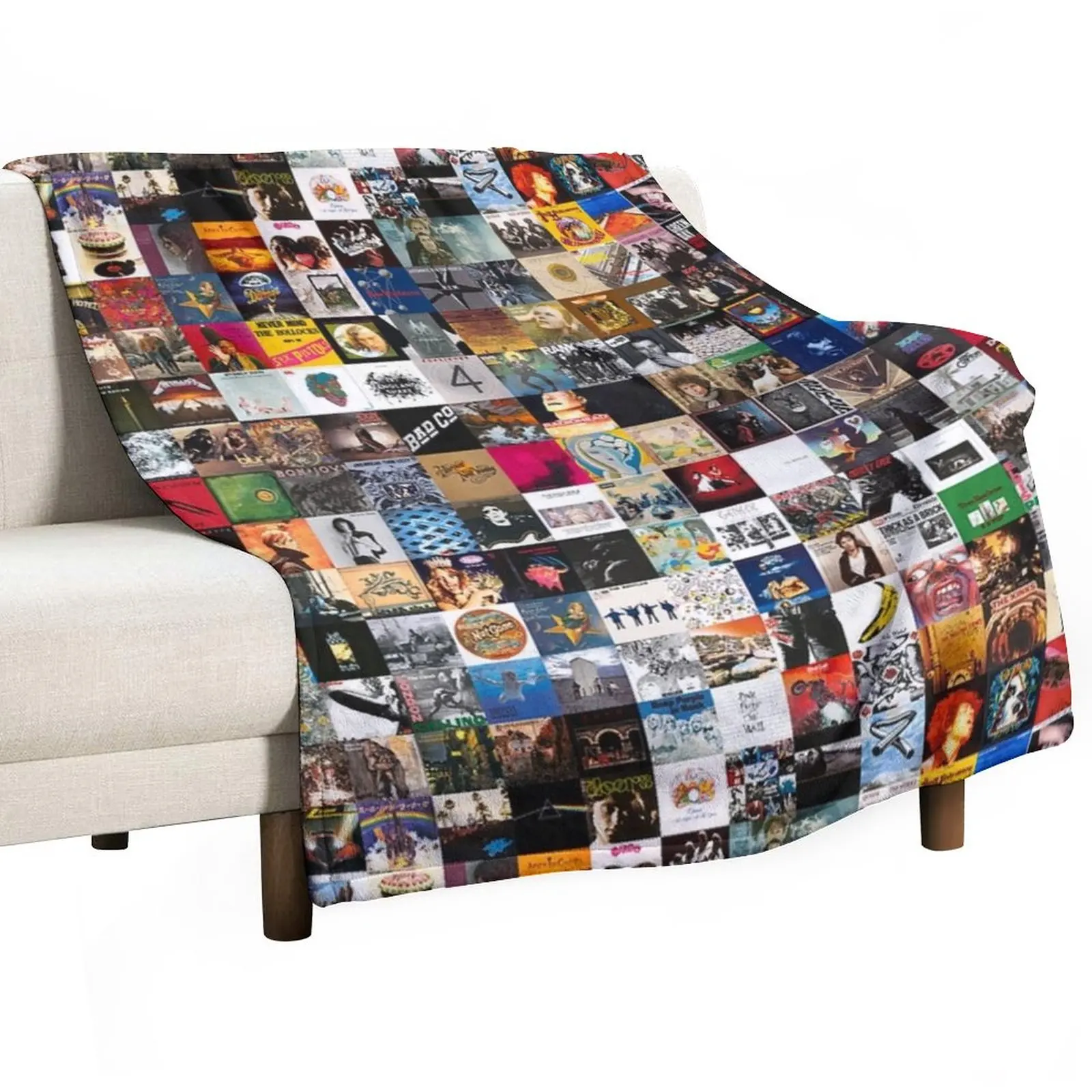 

Greatest Rock Albums of All Time Throw Blanket Luxury Retros Travel Single Blankets