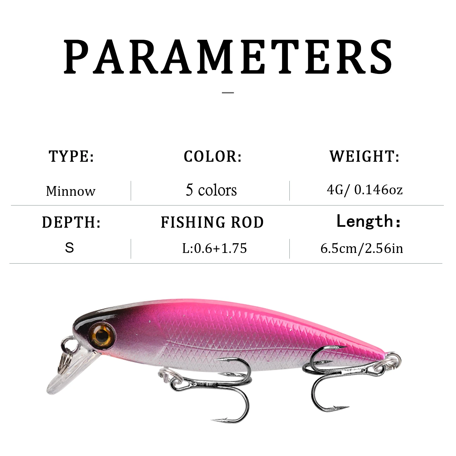 1pc Minnow Fishing Lures Wobblers 6.5cm 4g Quality Crankbaits Artificial Plastics Hard Baits Pesca Swimming Bait Tackle