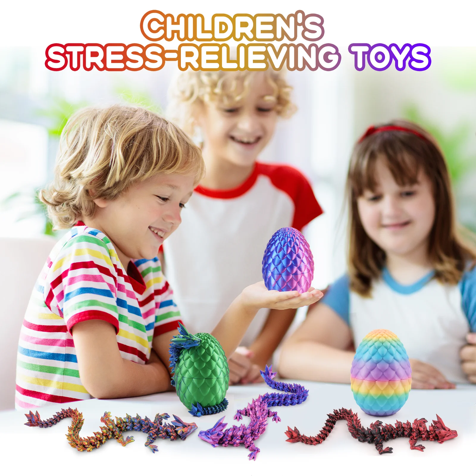 2025 صغير ثلاثية الأبعاد التنين تدوير مفصلية بيضة التنين حالمة المنقولة التنين نموذج غرفة نوم المنزل الديكور أرقام الحيوانات لعبة أطفال #3