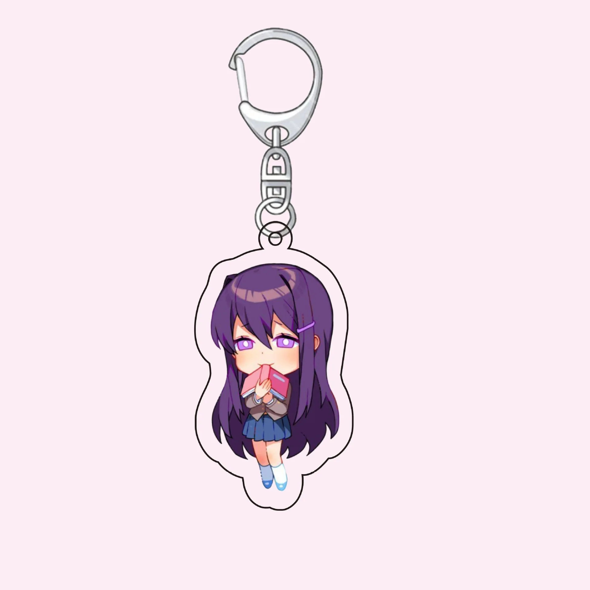 Hot Anime Doki Doki Literature Club Plus!  Q Edition Fashionable Acrylic Figures Keychain 6cm Gifts backpack pendant