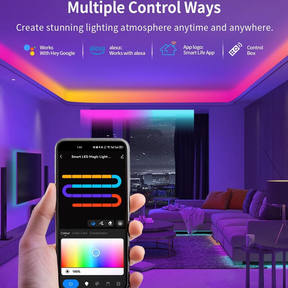 Tuya WiFi RGBIC Led Streifen 24V 5m 10m WS2811 Dynamische Musik Sync Traum Farbe Zimmer Party licht Dekor Fr Alexa Google Home Assistent