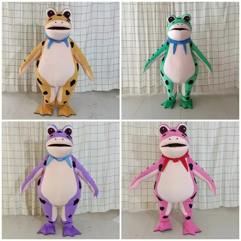 

Mascot Frog Costume Inflatable Adult Children Walking Performance Outfits Toad Gas Model Funny Halloween Cosplay Party