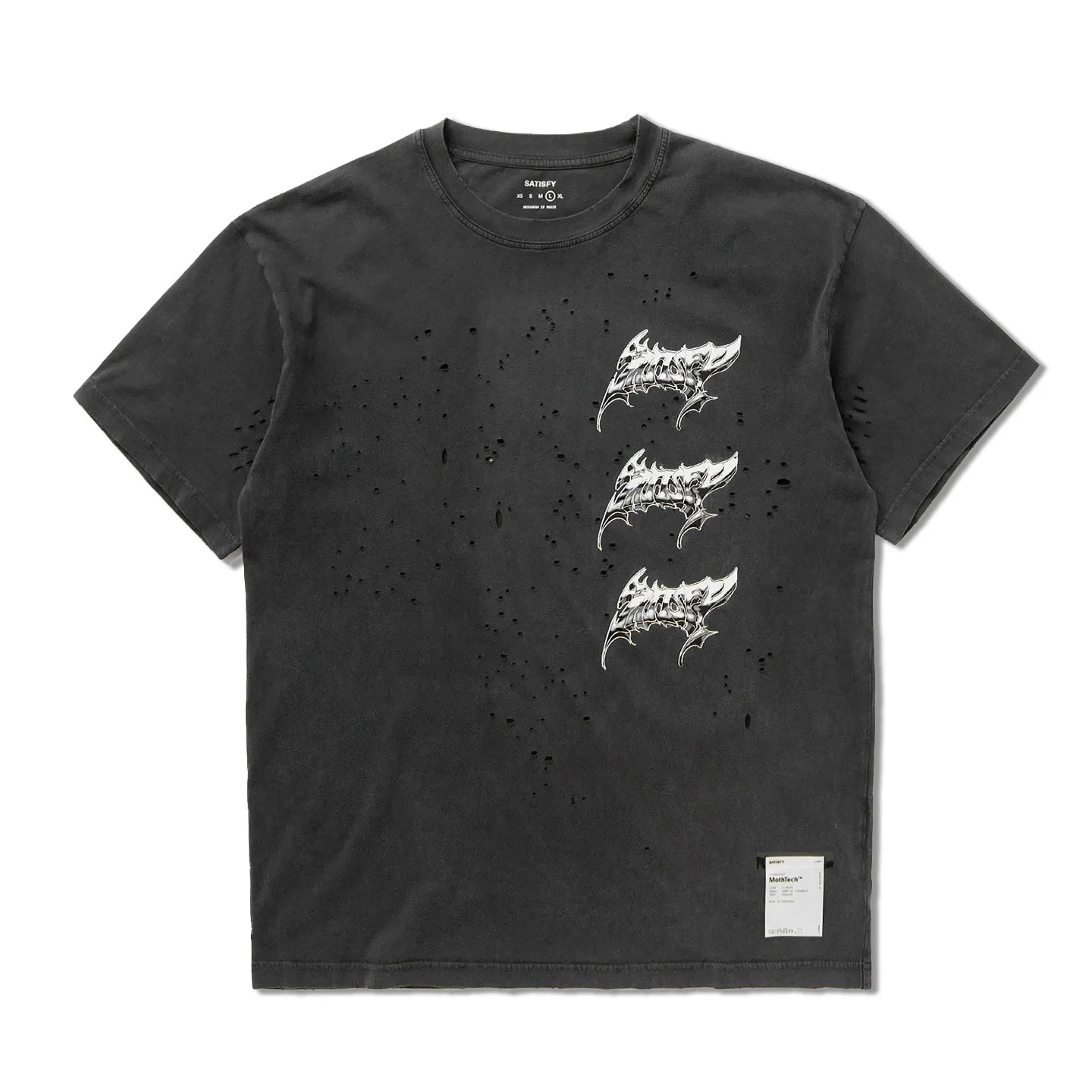 Satisfy 26ss MothTech Liquid Metal Print T-Shirt Wormhole Short Sleeve Tee