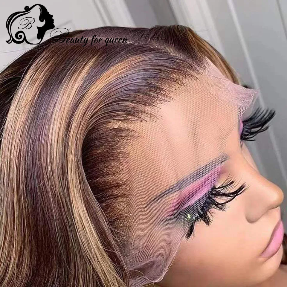 Colored Cosplay Lace Frontal Wigs For Women 13x4 Human Hair Wig Wear And Go Mint Green Grey Red Pink Blue Invisible Lace Melting