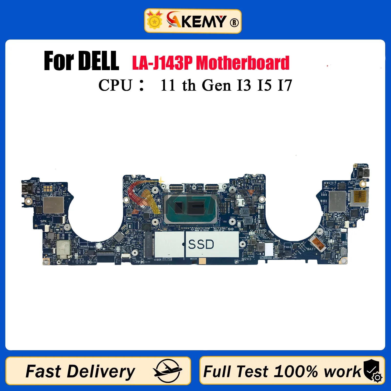 

GDA30 LA-J143P Mainboard For Dell XPS 13 9310 Laptop Motherboard 0DXP1F with I3 I5 I7 CPU 8G/16G/32G RAM 100% Full Tested