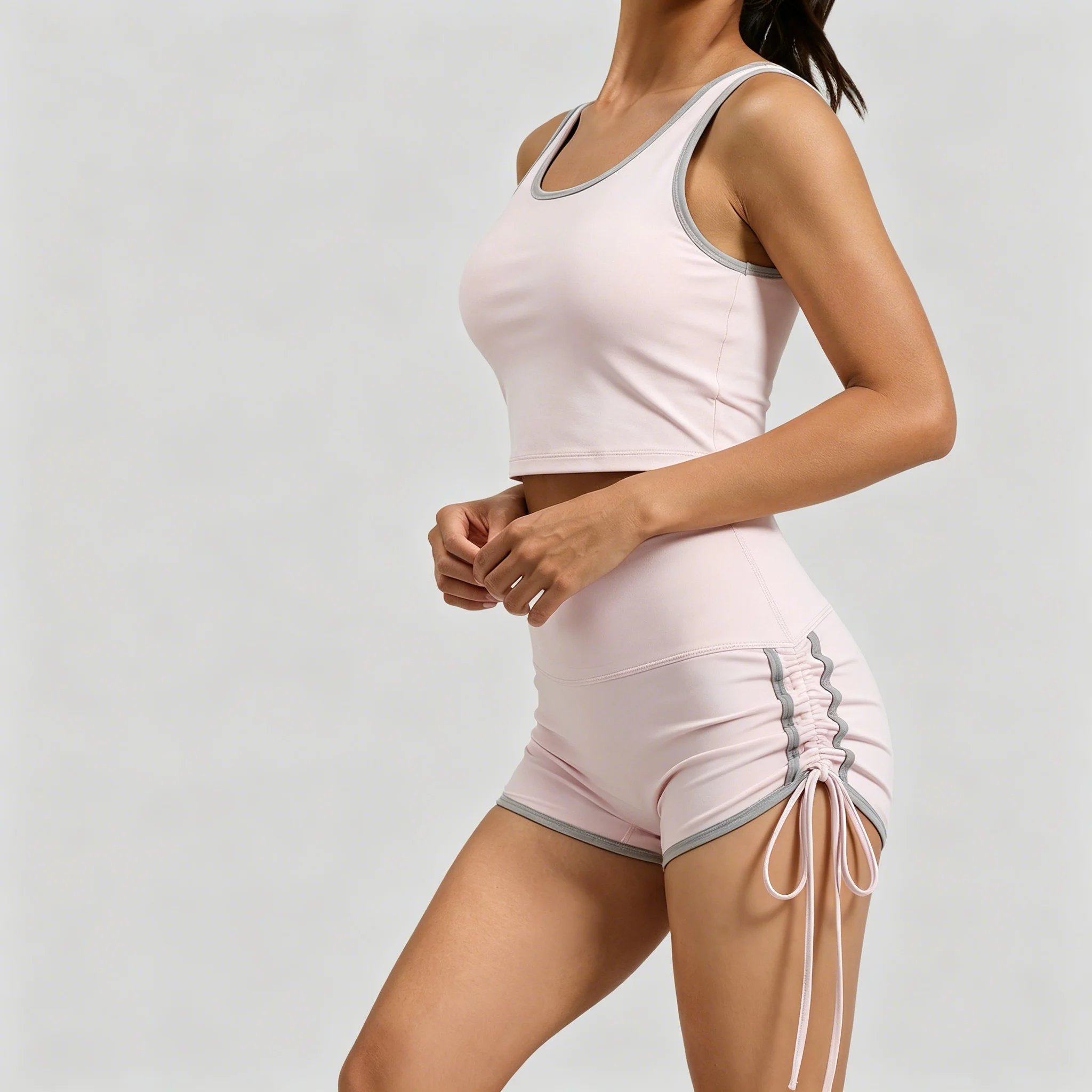 2026 Women Yoga Set High Support Chest Pad Vest Shorts Gym Fitness Two Piece Breathable Sports Outfit for Running