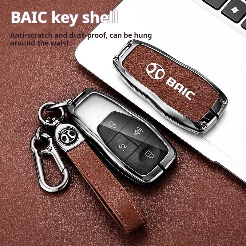 New Alloy Car Remote Key Case Cover Protect Shell Fob For Baic Senova X25 X35 X55 X65 D50 For Changhe Q25 Q35 A6 Car Accessories