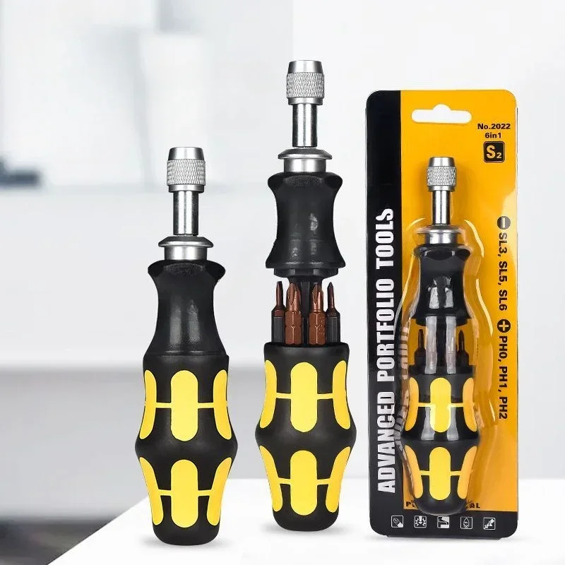 

6 in 1 multifunctional retractable screwdriver set S2 head built-in screwdriver