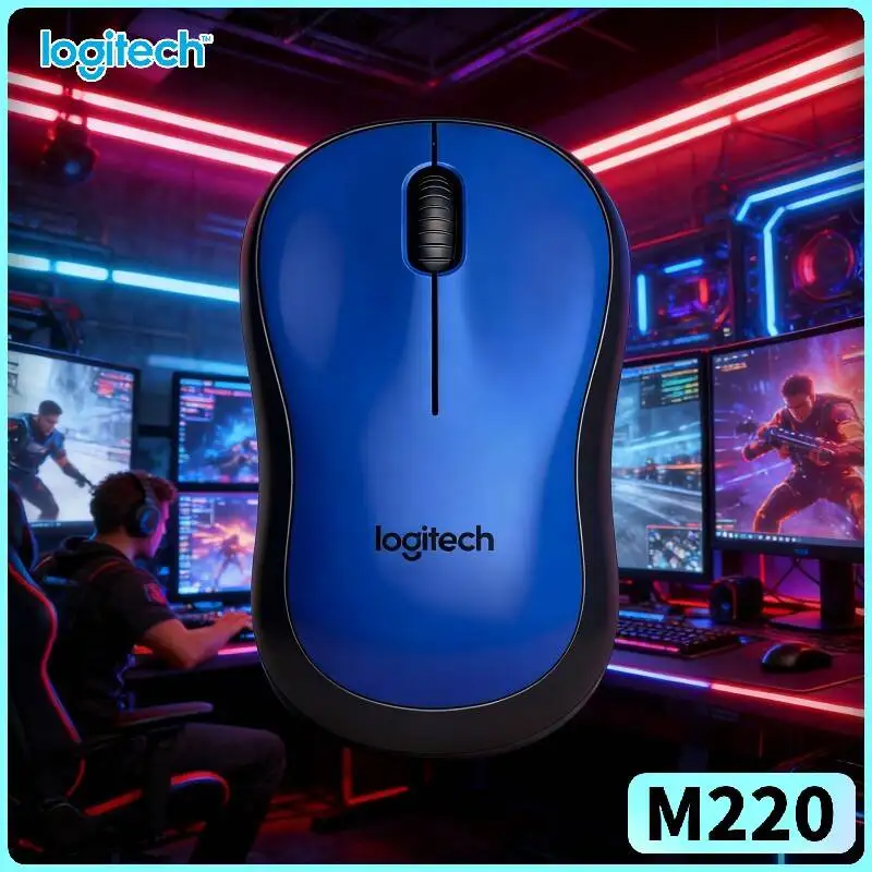 Logitech M220 Silent Wireless Mouse 10m Distance 3 Buttons Ergonomic Shape 18-Month Battery PC Accessory