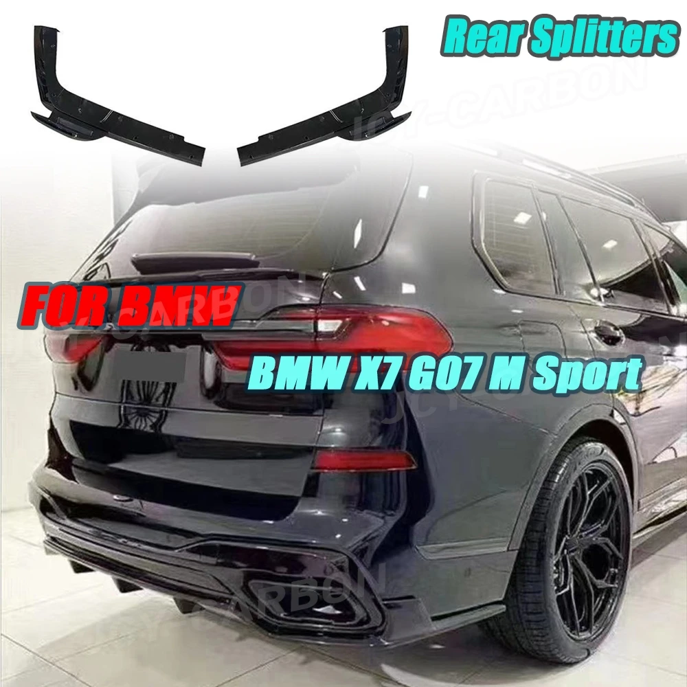 

JCYECF Carbon ABS Rear Bumper Diffuser Splitters For BMW X7 G07 M Sport 2019-2021 ABS Gloss Black Rear Lip Flaps Apron