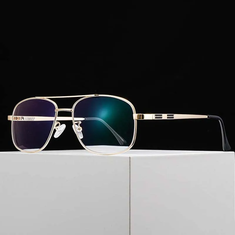 Alloy Glasses Men big Square Myopia Prescription Eyeglasses Women Metal Full Optical Eyewear 2256 SPH 0 -0.5 -0.75 -1.0 TO -6.0