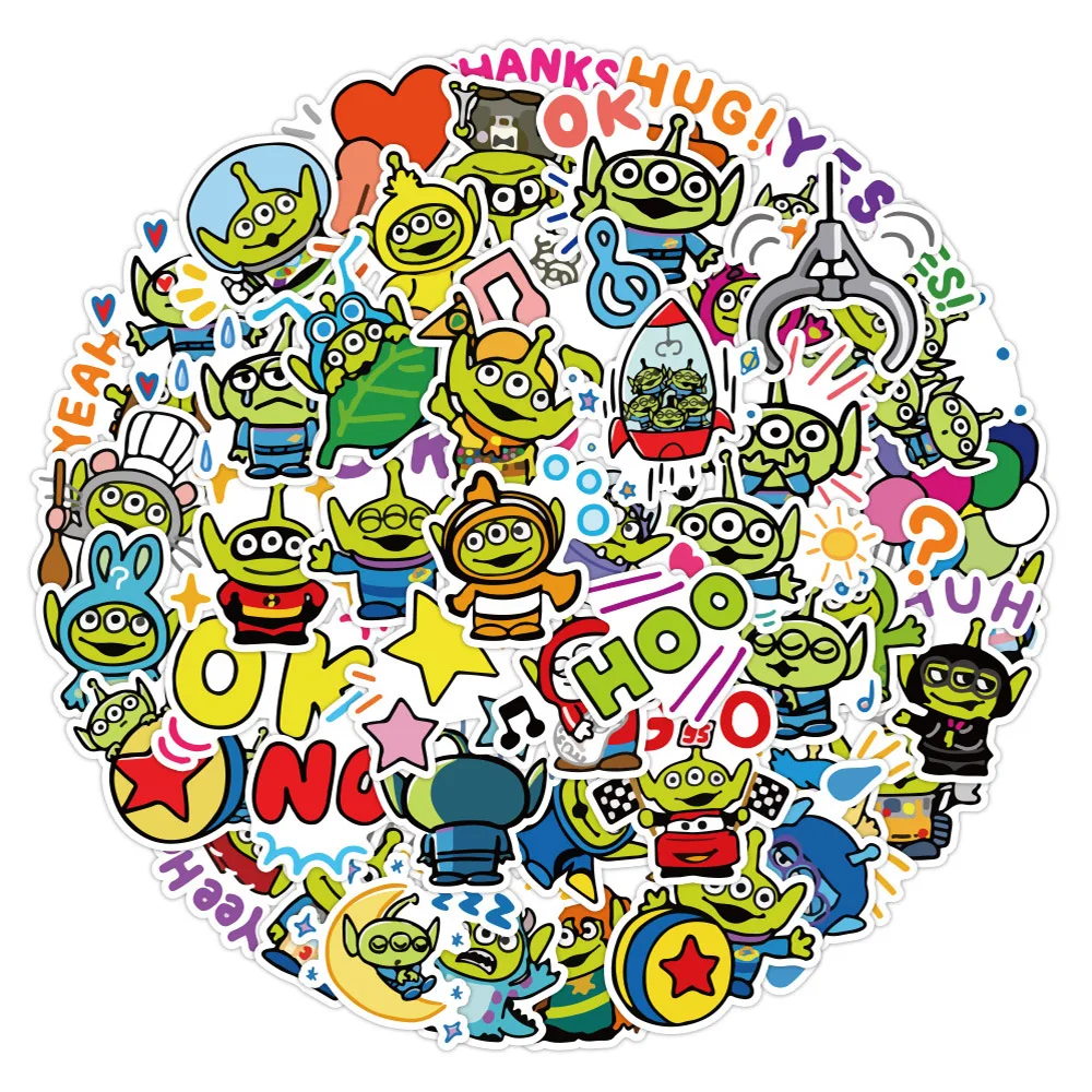 10/30/50pcs Disney Cartoon Toy Story Alien Graffiti Stickers Decals for Kids Toy DIY Diary Car Scrapbook Phone Cute Sticker Gift