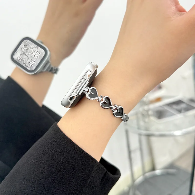 سوار ساعة رياضي من الفولاذ المقاوم للصدأ للرجال والنساء ، حزام معدني لساعة ريدمي 4 ، سوار كوريا ، سوار شاومي 8 برو ، سوار معصم