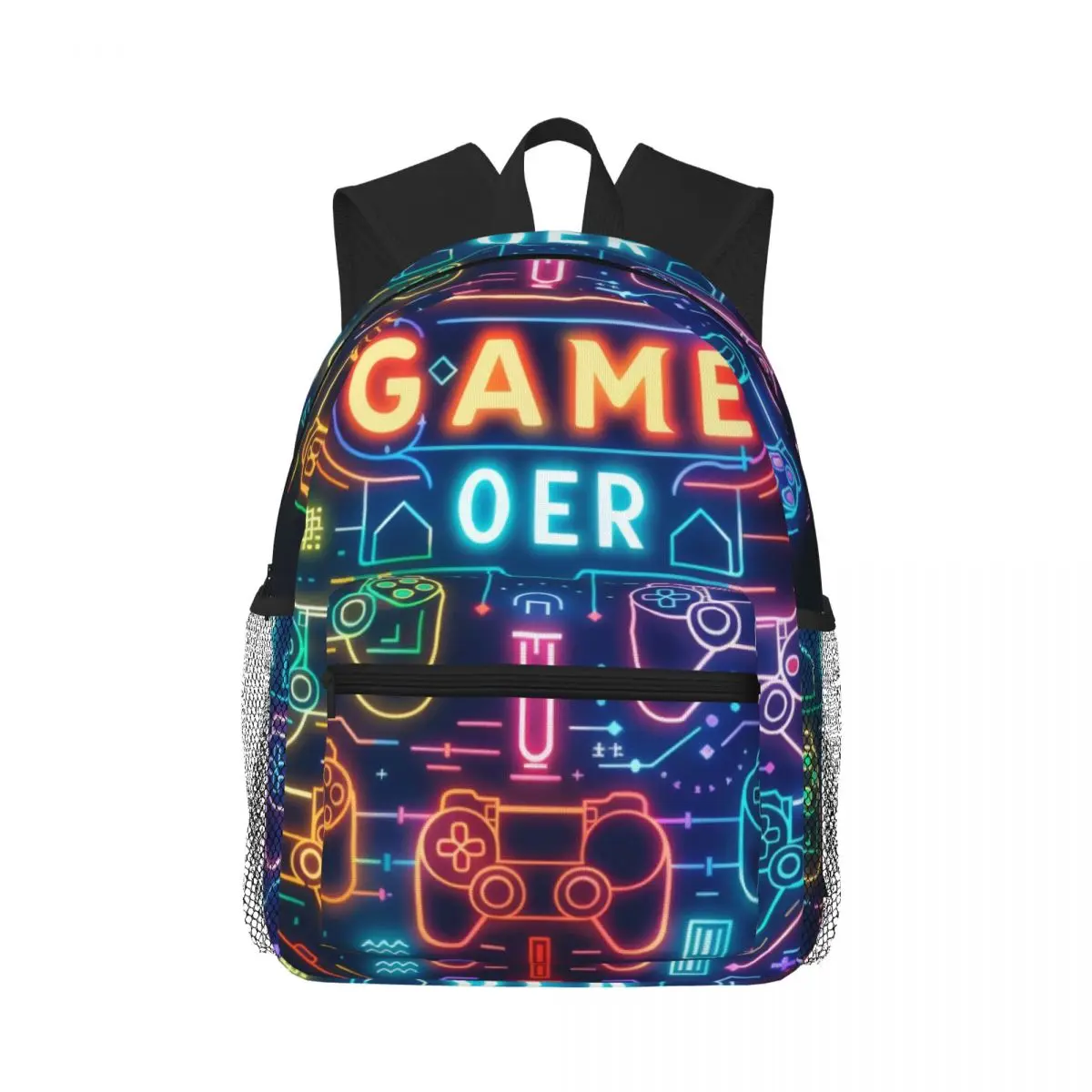 Video Game Weapon Gamer Play Gaming Background Casual Daypack Travel School Bag with Pockets for Women College