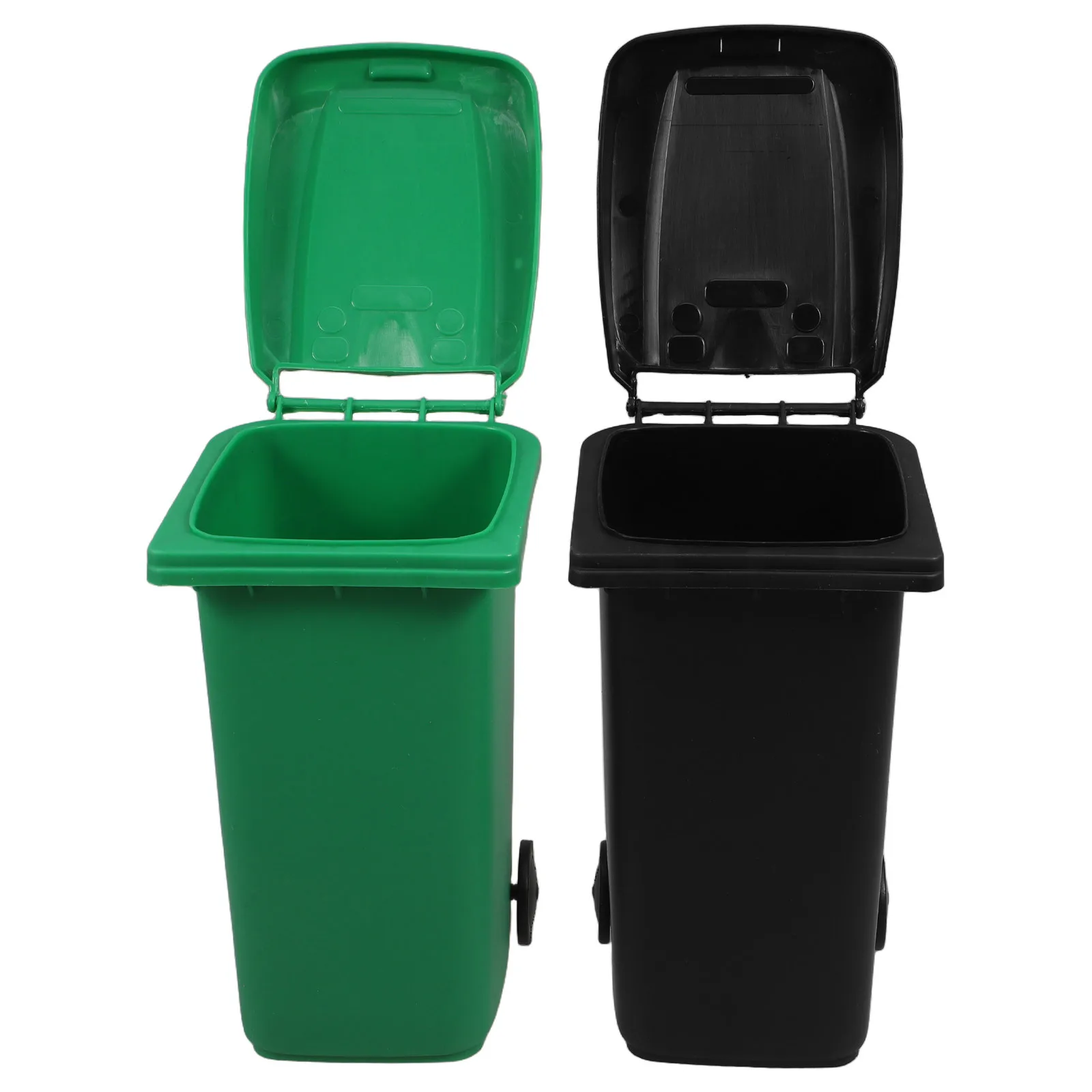 

2Pcs Small Desktop Trash Can Pencil Holder Multifunctional Plastic Organizer Pen Makeup Brush Container Trash Can Pencil Holder