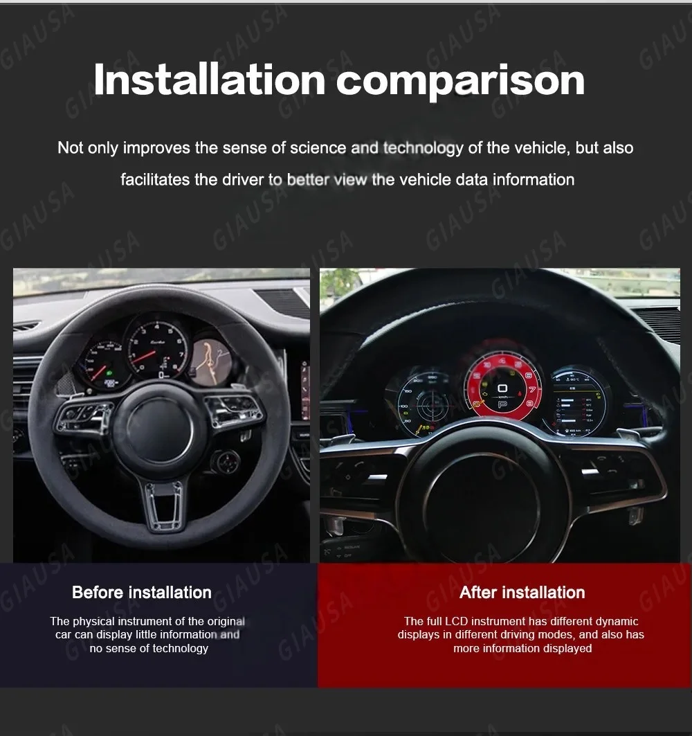 

Digital Cluster Virtual Cockpit For Porsche Macan 2014-2018 Car Multimedia Player Odometer Dashboard Speed Meter Screen LCD